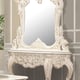 Ivory & Metallic Gold Highlights Console Table & Mirror Traditional Homey Design HD-998I