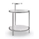 Mirrored Top & Metal Frame in Satin Nickel End Table OVER SIGHT by Caracole 