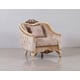 Luxury Pearl Antique Dark Gold Wood Trim ANGELICA Chair EUROPEAN FURNITURE 