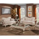 Luxury IVORY Pearl Chenille Silver Gold Loveseat HD-90020 Traditional