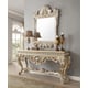 Belle Silver Console Table Carved Wood Traditional Homey Design HD-8022