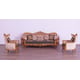 Luxury Sand Black & Gold Wood Trim MODIGLIANI Sofa EUROPEAN FURNITURE Classic