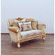 Luxury Gold & Off White Wood Trim FANTASIA Loveseat  EUROPEAN FURNITURE Classic