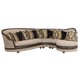 Luxury Beige Sectional Sofa Walnut Wood Benetti's Donatella Classic Traditional