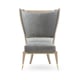 Luxurious Gray Satin Golden Shimmer Finish Accent Chair POP YOUR COLLAR by Caracole 