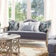 Cobalt Fabric & Silver Finish Sofa Set 3Pcs Traditional Homey Design HD-701 