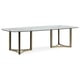 Cerused Oak & Bronze Gold Metal Dining Table REMIX DBL PED GLASS TOP TBL by Caracole 