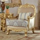 Metallic Bright Gold Armchair Carved Wood Traditional Homey Design HD-2666