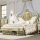 Classic Antique Gold & Belle Silver Solid Wood King Bed Set 7Pcs Homey Design HD-958