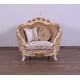 Luxury Sand & Gold Wood Trim VALENTINE Chair EUROPEAN FURNITURE Classic
