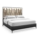 Chocolate Truffle & Brushed Gold Metal CITYSCAPE KING BED Set 3Pcs by Caracole 