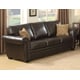 AC Pacific Louis Contemporary Dark Brown Leather Living Room Sofa