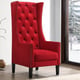 Red Velvet Accent Chair Transitional Style Cosmos Furniture Hollywood