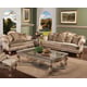 Luxury Silk Chenille Silver Gold Wood Sofa Set 3Pcs HD-90015 Classic Traditional