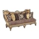 Antique Beige Gold w/Silver Wood Luxury Sofa Benetti's Firenza Traditional