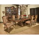 Luxury Walnut Dining Table w/Extension Carved Wood HD-90018 Classic Traditional