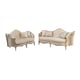 Luxury Champagne Chenille Sofa Set 2Pcs Wood Trim HD-90014 Classic Traditional