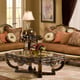 Newport Bronze Silk Chenille Luxury Sofa Set 3Pcs Antique Mahogany Wood HD-90001