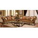 Newport Bronze Silk Chenille Luxury Sofa Set 3Pcs Antique Mahogany Wood HD-90001