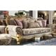Homey Design HD-1634 Victorian Upholstery Taupe Mixed Fabric Sofa and Loveseat Carved Wood Set 2Pcs