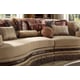 Homey Design HD-1629 Victorian Upholstery Cappuccino Sectional Living Room  Sofa 