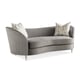 Grey Pleated Velvet & Silver Frame w/ Rippling Effect Sofa FARRAH by Caracole 