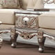 Metallic Silver & Beige Leather French Salon Sofa Homey Design HD-91633