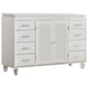 Off-White Finish Wood Queen Bedroom Set 6Pcs w/Chest Contemporary Cosmos Furniture Chanel