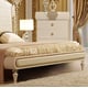 Luxury CAL King Bedroom Set 5 Pcs Cream Leather Contemporary Homey Design HD-901