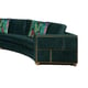 Semicircular Sectional Sofa Green w/ Gold Finish Modern Cosmos Furniture Marco