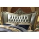 Homey Design HD-200 Traditional Silver Finish Wood Wing Back Button King Bed