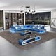 BLUE WHT Italian Leather Sectional Dual Recliner LIGHTSABER EUROPEAN FURNITURE 