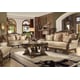 Antique Gold & Perfect Brown Sofa Set 2Pcs Traditional Homey Design HD-1609