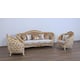Luxury Sand & Gold Wood Trim VALENTINE Sofa EUROPEAN FURNITURE Traditional