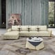 Off White Italian Leather Sectional Sofa CASTELLO EUROPEAN FURNITURE Modern