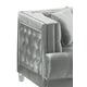 Gray Finish Loveseat w/ Acrylic legs Modern Cosmos Furniture Kendel Silver