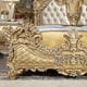 Antique Gold & Leather Cal King Bed Traditional Homey Design HD-1801