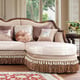 Brown Cherry & Pearl Beige 3Pcs Sectional Traditional Homey Design HD-91626