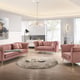Coral Velvet w/ Gold Finish Sofa Set 2Pcs Transitional Cosmos Furniture Lexington