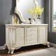 White Gloss & Gold Brush Finish King Bedroom Set 5Pcs Traditional Homey Design HD-8091