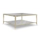 Glass Top & Metal Frame in Whisper of Gold Coffee Table Set 3Pcs PRINCE CHARMING by Caracole 