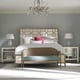Trellis Pattern Headboard White & Taupe Finish King Bed SLEEPING BEAUTY by Caracole 