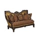 Luxury Silk Chenille Dark Brown Wood Loveseat HD-90018 Classic Traditional