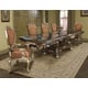 Benetti's Fiore luxury Dark Brown Silver Finish Dining Table Set 7Pcs w/Extension 