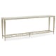 Taupe Silver Leaf Metarl Fret Shelf Console Table HIGHLY SOCIAL by Caracole 