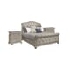 Traditional Oak Finish Tufted Upholstered King Sleigh Bedroom Set 3Pcs HD-80005