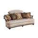 Luxury Beige Chenille Carved Wood Sofa Chair Set 2 Stefania Benetti’s Classic