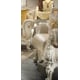 Luxury Pearl Cream Armchair Carved Wood Traditional Homey Design HD-13009 