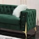 Green Velvet & Gold Finish Sofa Set 3Pcs Modern Cosmos Furniture Emerald