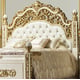 Classic Antique White & Gold Solid Wood King Bed Homey Design HD-903